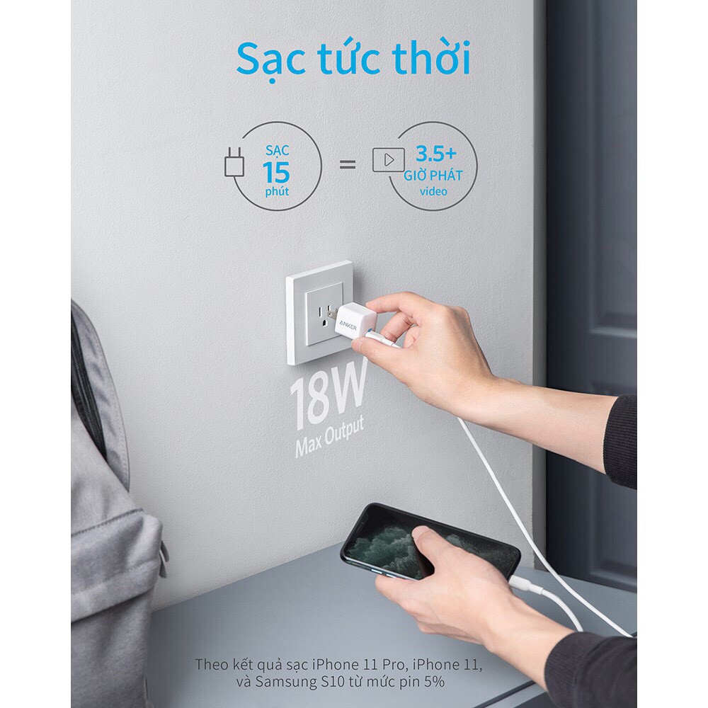 Củ Sạc nhanh ANKER 20W 30W Nano Pro Siêu nhỏ gọn  -  A2634 A2633 A2637 A2147 Tím Đen AnkerShop
