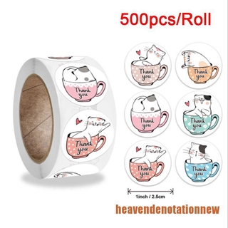 Bộ 500 Miếng Dán Hình Tròn In Chữ Thank You