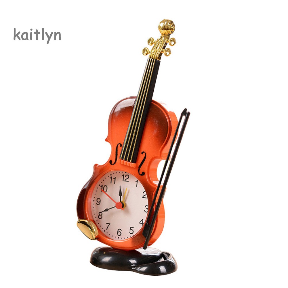 Đồng hồ báo thức để bàn hình cây đàn violin sáng tạo