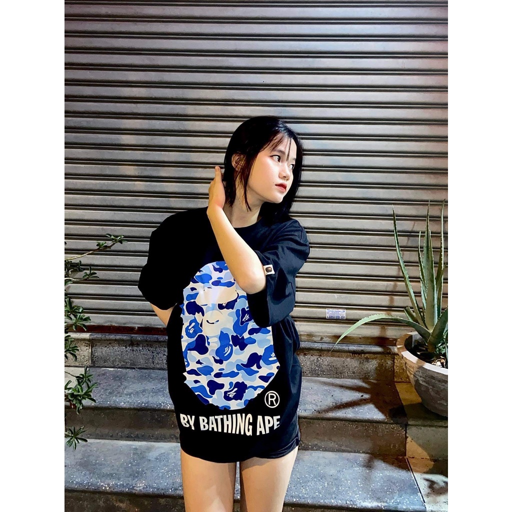 Áo Thun Bape MCM Vải Cotton Cao Cấp Tay Lỡ Unisex Hot Trend 2023