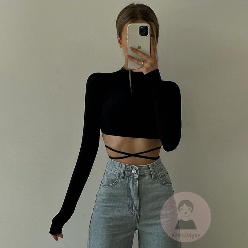 Áo Thun Nữ Dài Tay Cổ Tròn Sọc Vằn Ngựa Vằn Thời Trang