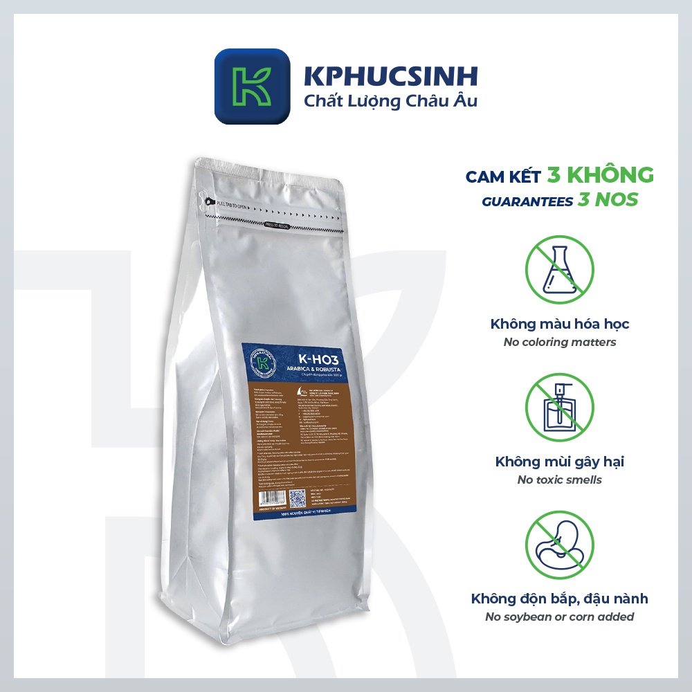 Combo 2 túi cà phê rang xay xuất khẩu K-HO3 500g KPHUCSINH - Hàng Chính Hãng