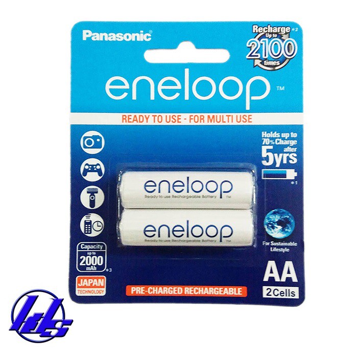 Pin sạc AA (2A) Panasonic Eneloop - Vỉ 2 viên