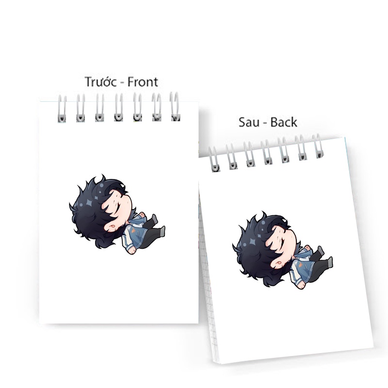 Sổ tay in hình Người đại diện thời gian lò xo 6x10 ghi chú tiện lợi học tập xinh xắn anime chibi