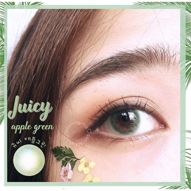 Kính áp tròng xanh táo Juicy apple green chính hãng Lenstown | Hạn sử dụng 3 tháng