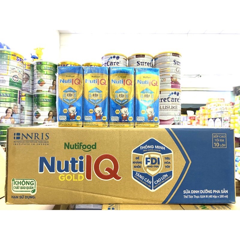 Sữa Pha Sẵn Nuti IQ Gold Hộp 180ml ( Thùng 48 hộp )