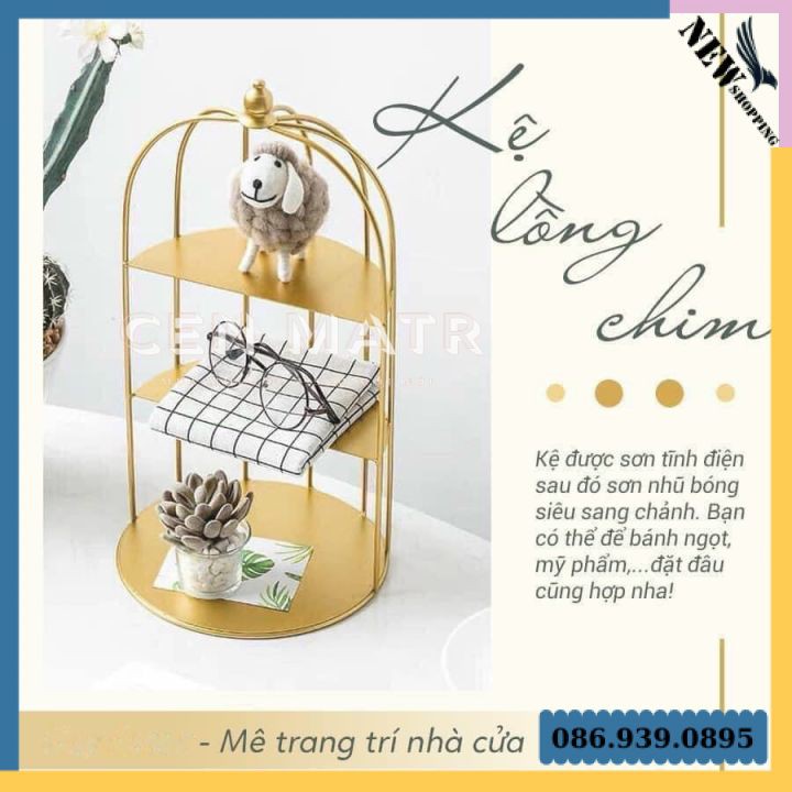 Kệ mĩ phẩm lồng chim- kệ decor sang chảnh