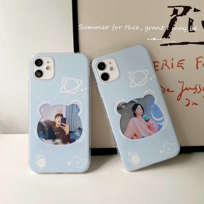 For IPhone 13 12 11 Pro Max Mini X Xs Xr 6 6s 7 8 Plus 6+ 6s+ 7+ 8+ Xsmax Promax 13Promax 12Promax 11Promax Cute Bear Clear Airbag Shockproof Soft Phone Case HLE 01