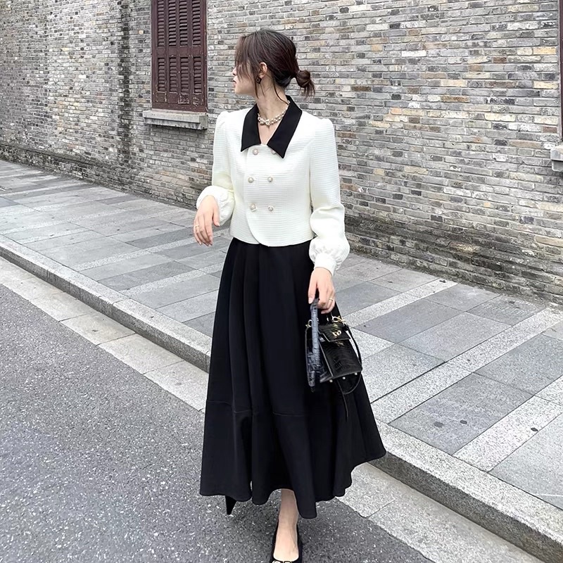 Áo kiểu sơ mi thu đông dài tay phong cách hàn quốc chất liệu xốp hàn dày dặn mặc đi làm đi chơi màu trắng