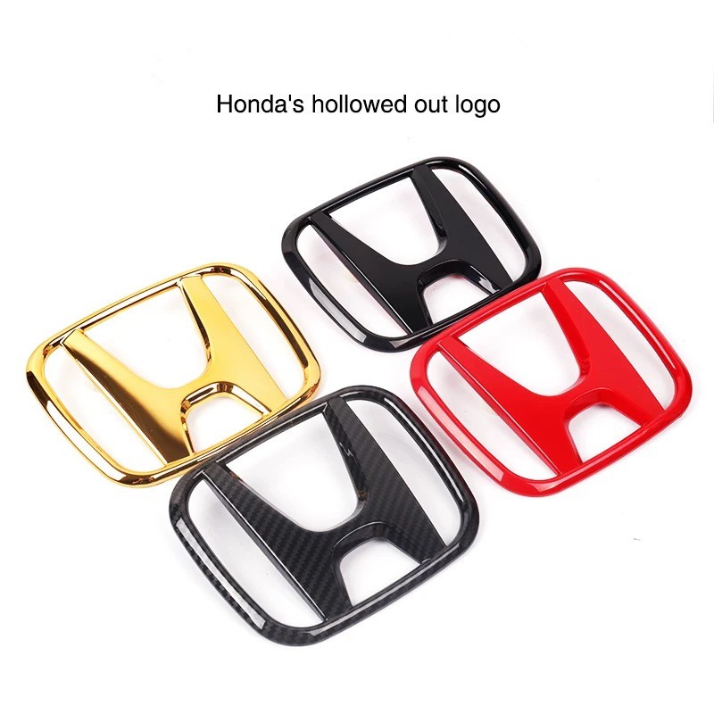 1 Miếng Logo Honda Màu Vàng Đen Đỏ Bằng Sợi Carbon Trang Trí Xe Hơi