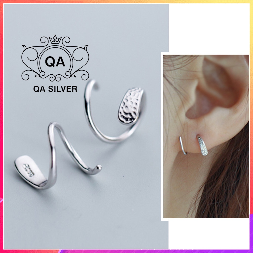 Khuyên tai bạc kẹp vành xoắn ốc bông tai bạc cuộn S925 HELIX Silver Earrings QA SILVER EA190805