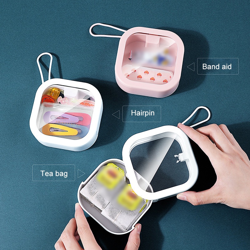 Hộp đựng kẹp tóc bằng cotton trong suốt có nắp ẩn tiện dụng