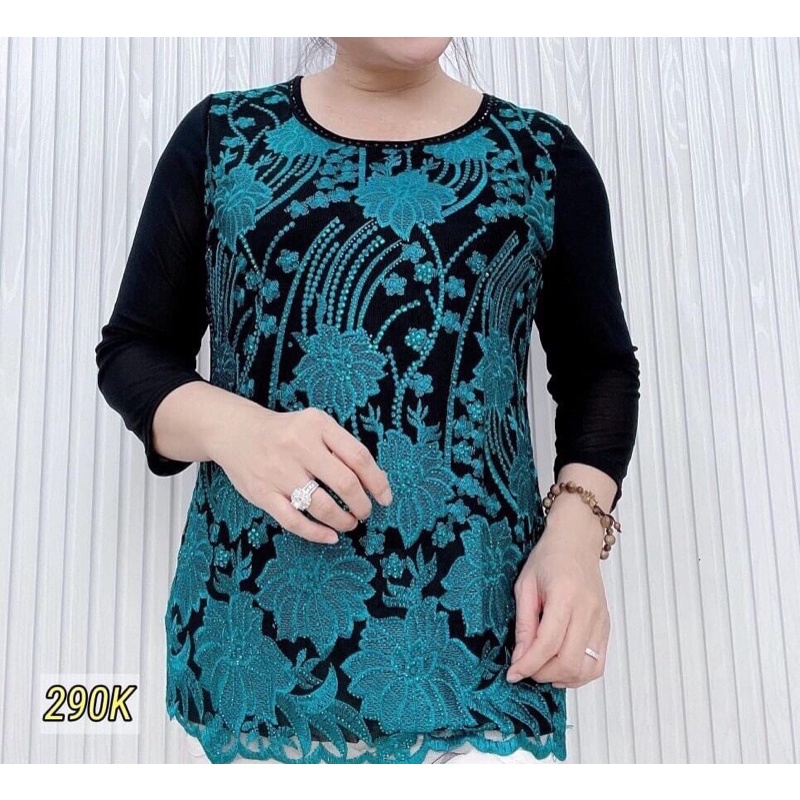Áo Kiểu Nữ Trung Niên Chất Thun Lưới Xịn 2 Size 50-78Kg