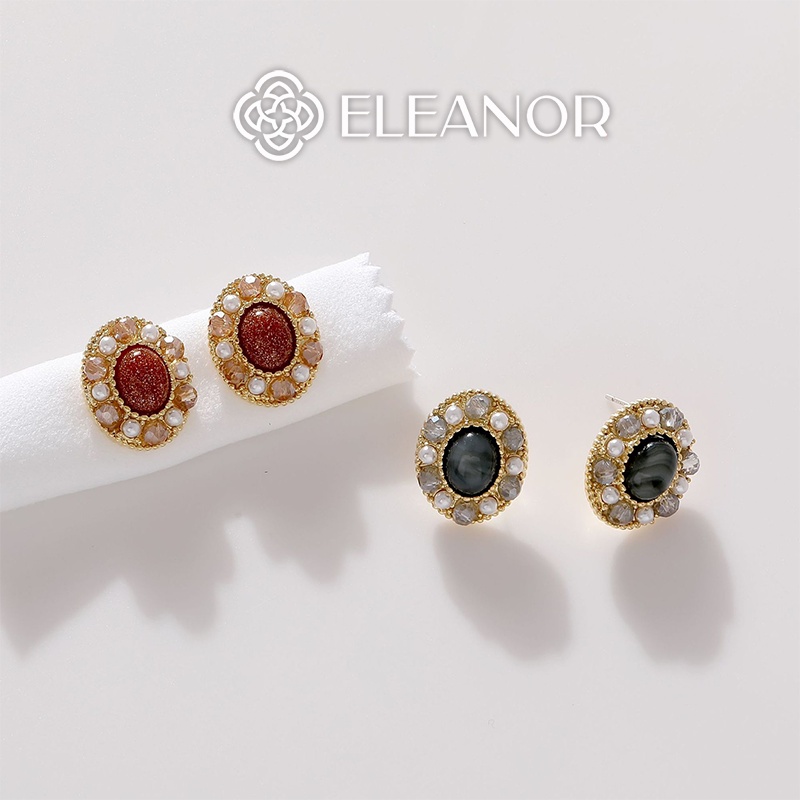 Bông tai nữ đính đá màu Eleanor Accessories chuôi bạc 925 phụ kiện trang sức cổ điển