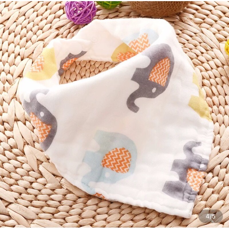 Nini_kids: khăn quàng cổ tam giác 8 lớp xô, khăn quàng cổ cotton, khăn cho bé