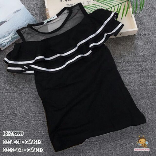 (Combo) Đầm ren đen bé gái