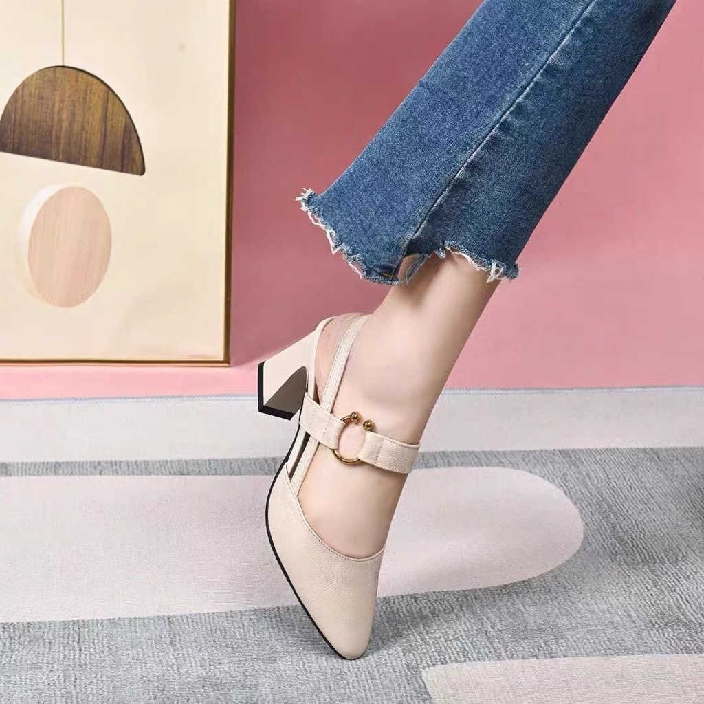 Giày Sandal Cao Gót Bằng Da Hở Ngón Thời Trang Mùa Hè 2022 Dành Cho Nữ