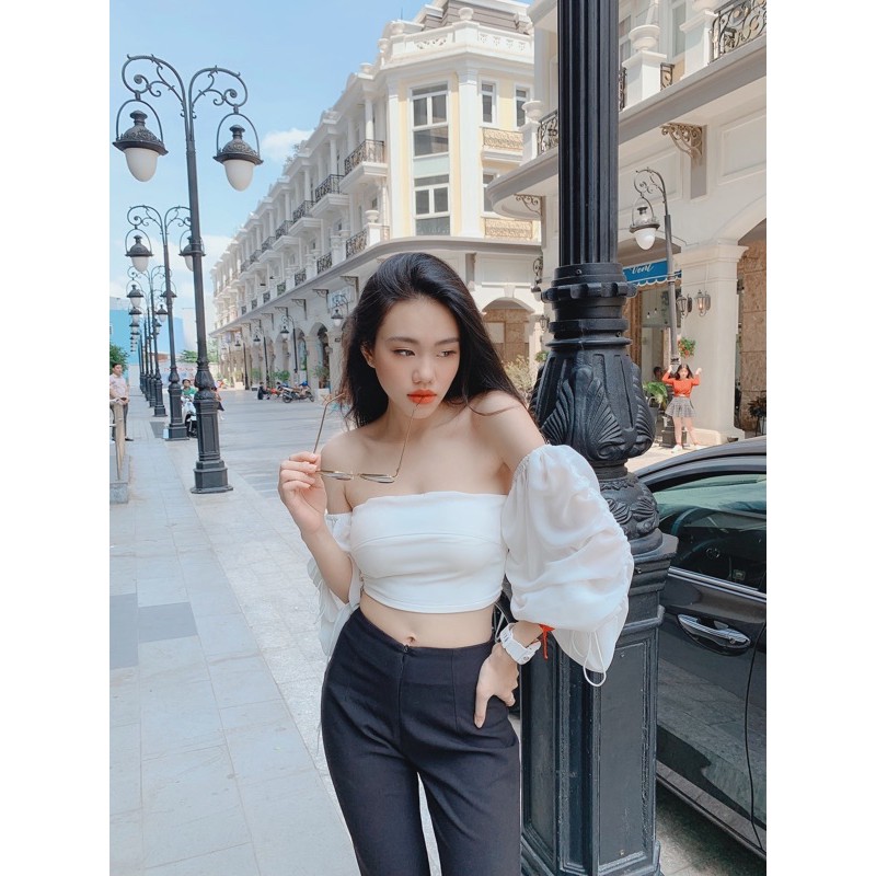 Tiffany Top - áo ống đan dây tay phồng | BigBuy360 - bigbuy360.vn