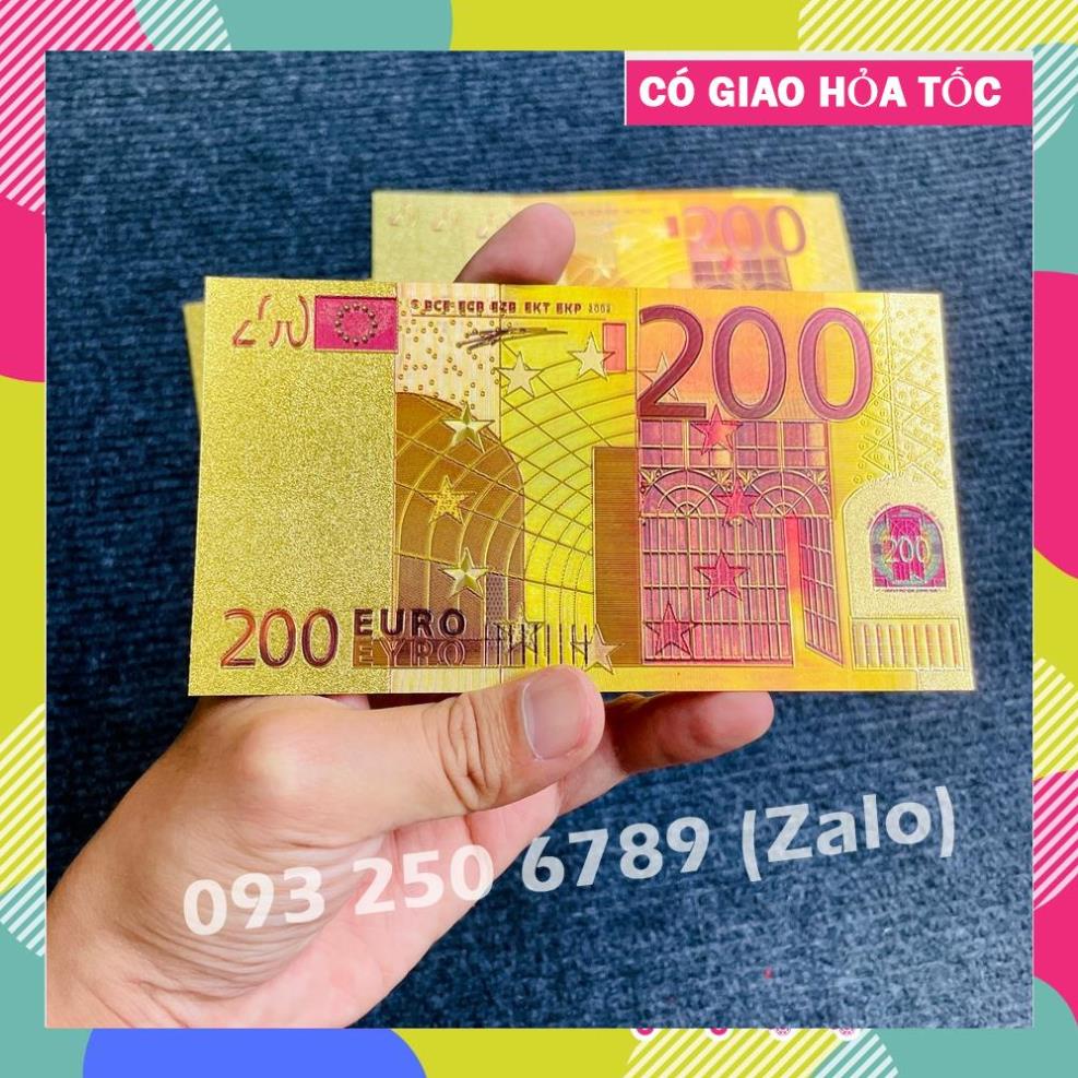 TRỢ GIÁ Tờ Tiền Kỉ Niệm 200 EURO Plastic Mạ Vàng Lì Xì Tết May Mắn