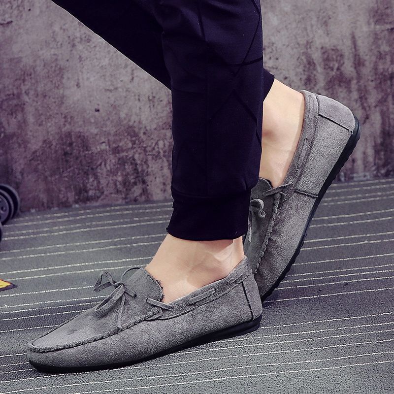 Giày lười vỏ da dày dặn màu tối dành cho nam