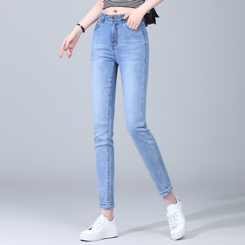Quần Bò Nữ Cạp Cao Dáng Skinny Quần Jeans Nữ Co Giãn CHuẩn Form 40-65Kg