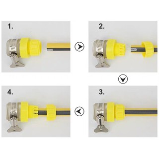 Cút nối nhanh ống nước mềm với vòi nước để tưới cây