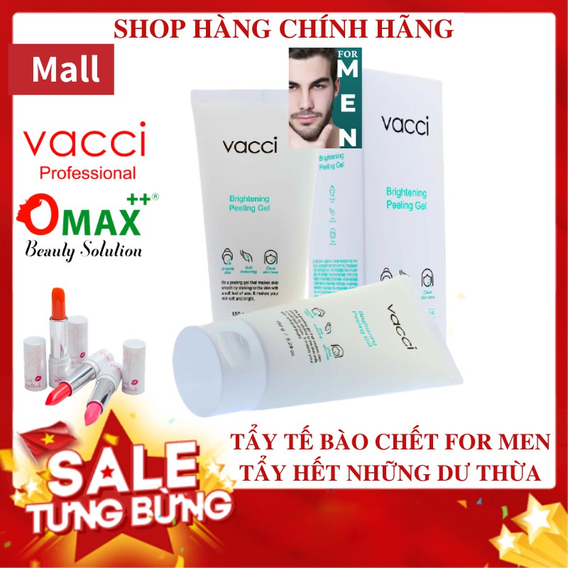 TẨY TẾ BÀO CHẾT VACCI dành cho NAM - VACCI BRIGTHENING PEELING GEL for MEN 150ML