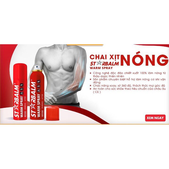 Chai xịt thể thao nóng và lạnh chính hãng Starbalm cao cấp