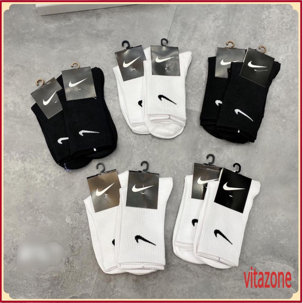 Tất cao cổ, vớ thể thao unisex cổ cao 100% cotton mầu đen trắng và trơn