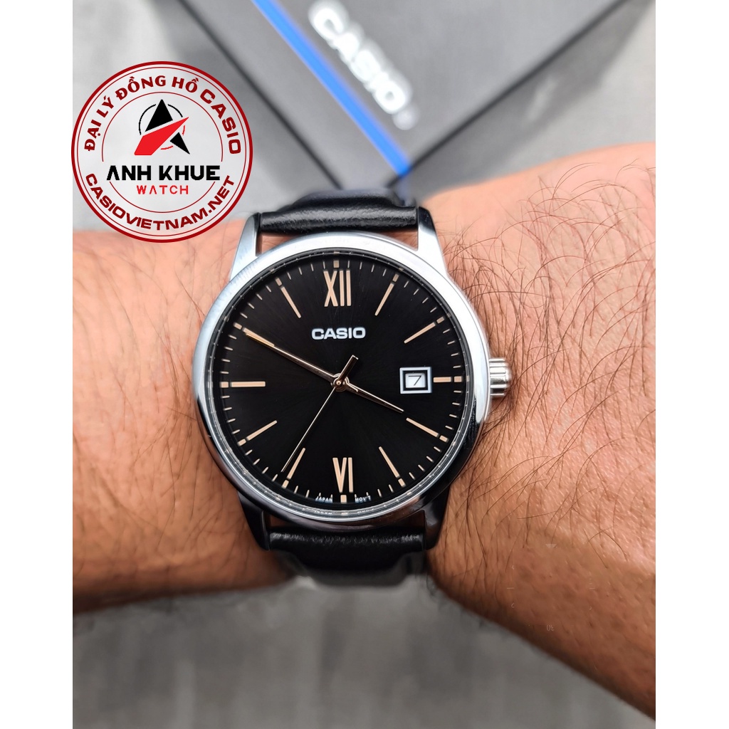 Đồng Hồ Casio MTP-V002L-1B3 Nam | Dây Da | Mặt Số La Mã | Chống Nước