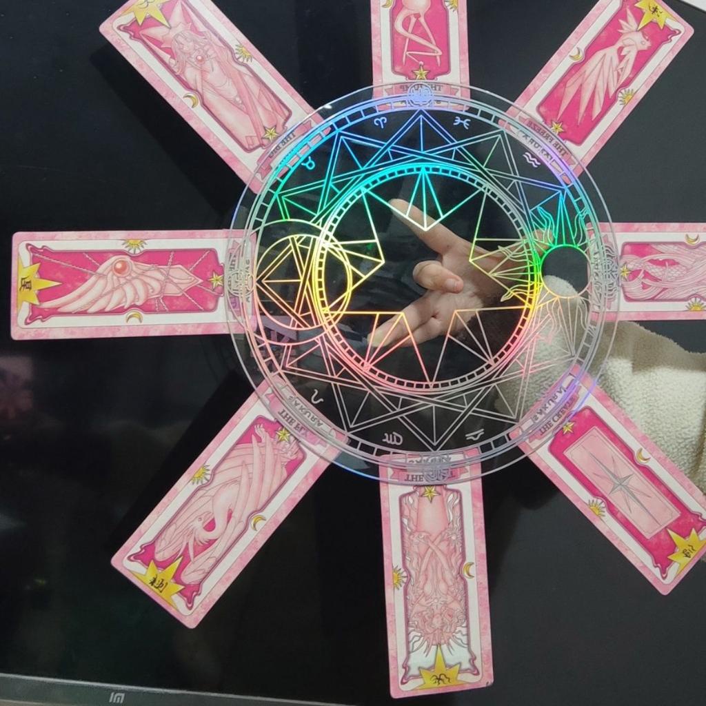 Thẻ Laser Acrylic Xoay Thần Kỳ Hình Anime Sakura Thủ Lĩnh Thẻ Bài