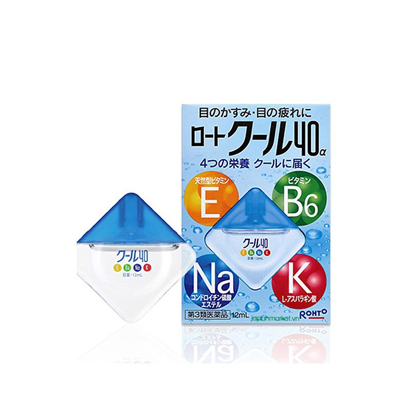 Nước nhỏ mắt Rohto Vita 40 Nhật Bản 12ml Màu Vàng Xanh - Bổ sung Vitamin cho mắt khỏe mạnh