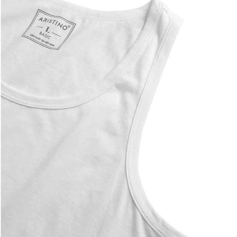 Áo tank top ba lỗ áo may ô trắng cao cấp Aristino thoáng mát, thấm hút mồ hôi, cotton 100%