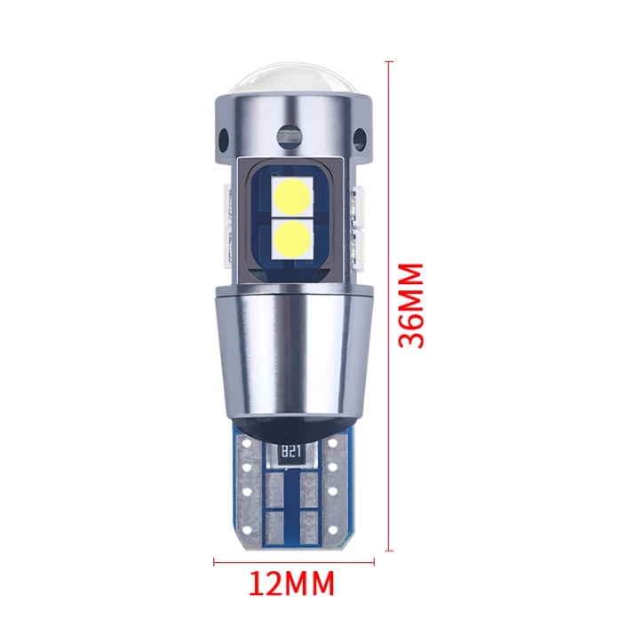 Set 2 Đèn LED T10 W5W 168 192 3030 10SMD Ánh Sáng Trắng Dành Cho Ô Tô