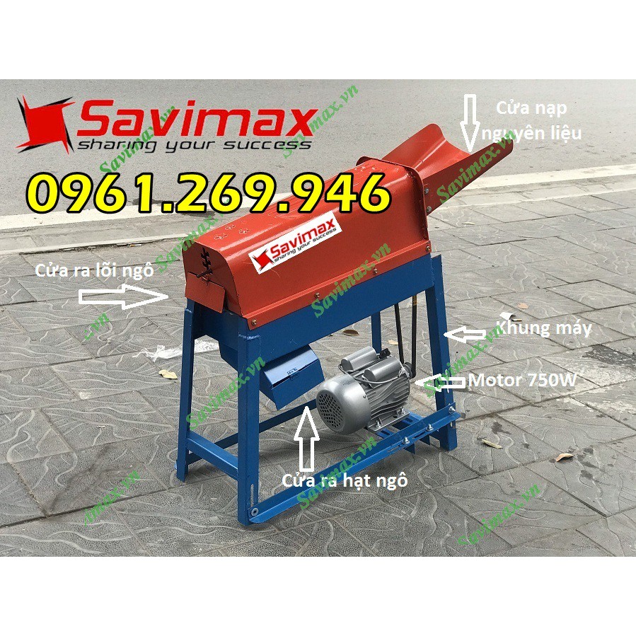 Máy tách hạt ngô 1 cửa nạp Savimax TN750W