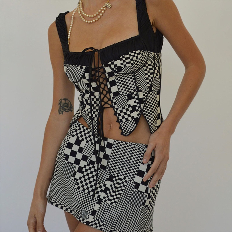 Áo Tank Top Dây Rút In Họa Tiết Thời Trang Mùa Hè Cho Nữ