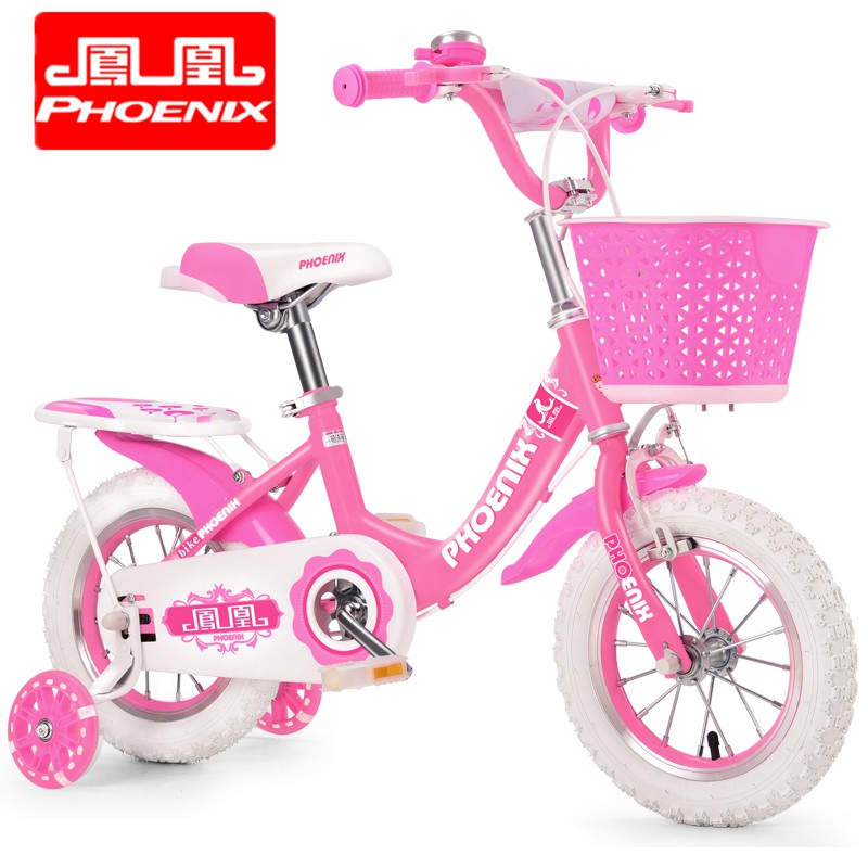 mẫu mới năm 2021◇☄Phoenix Children Xe đạp Cô bé Công chúa đẩy trẻ em 2-3-6-9 tuổi Người đi bộ 14-20 inch học chính