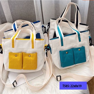 Túi xách tote vải đeo chéo đi học đi làm đẹp đơn giản phong cách hàn quốc