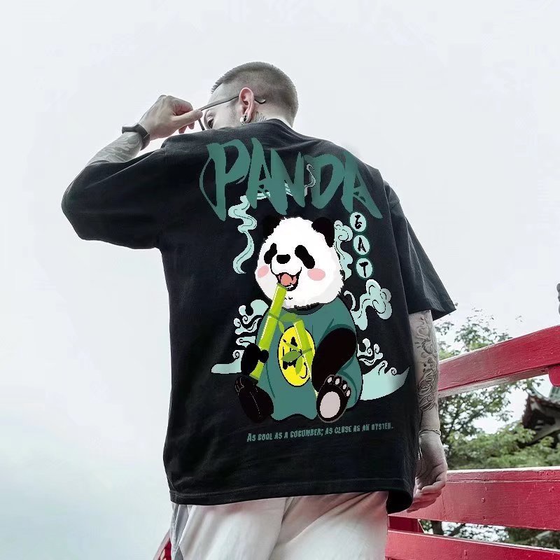 Áo Thun Dáng Rộng In Họa Tiết Hoạt Hình Phong Cách Hip Hop Thời Trang Mùa Hè Cho Nam [M-8XL]