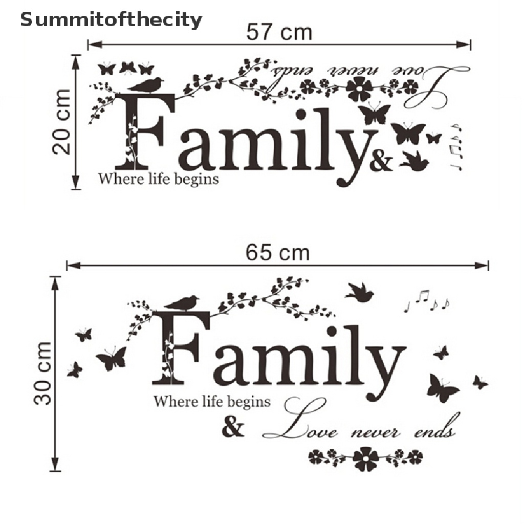 Miếng Dán Tường Trang Trí Nội Thất Tháo Được In Chữ Family Bằng Vinyl