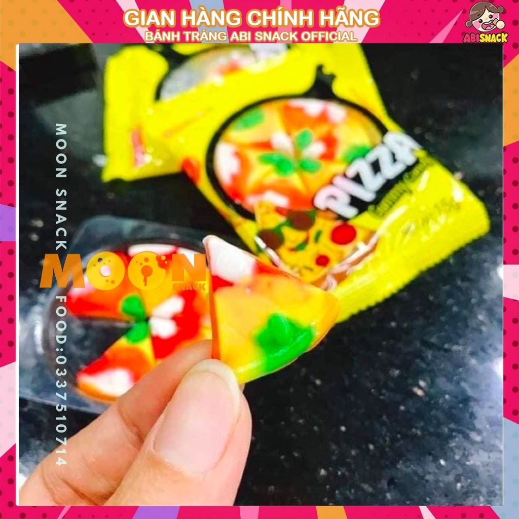 Set 1 dây gồm 10 gói kẹo dẻo hình bánh Pizza Gumdrop Candy 150g