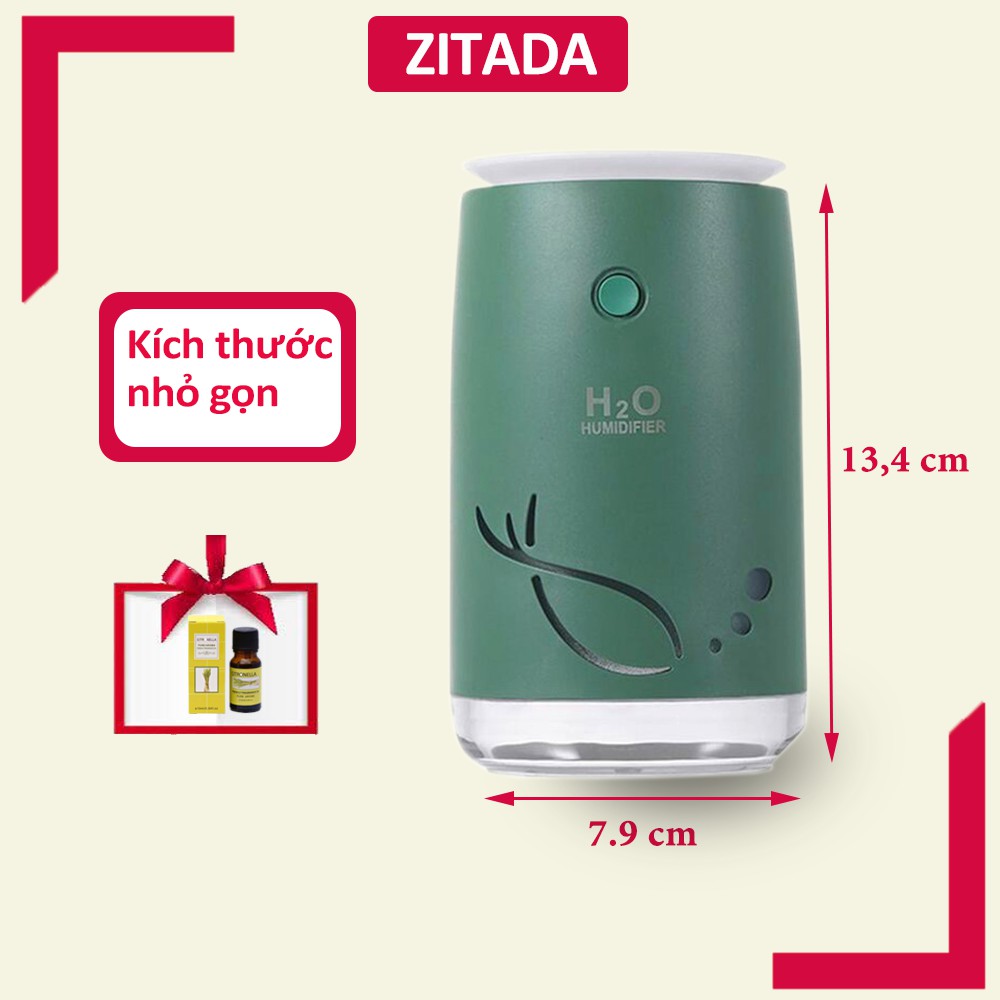 Máy xông tinh dầu khuếch tán tinh dầu phun sương tạo ẩm Zitada dùng pin sạc 310ml cho phòng ngủ phòng khách văn phòng