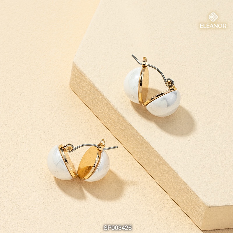 Bông tai nữ tròn Eleanor Accessories ngọc trai nhân tạo phụ kiện trang sức đẹp