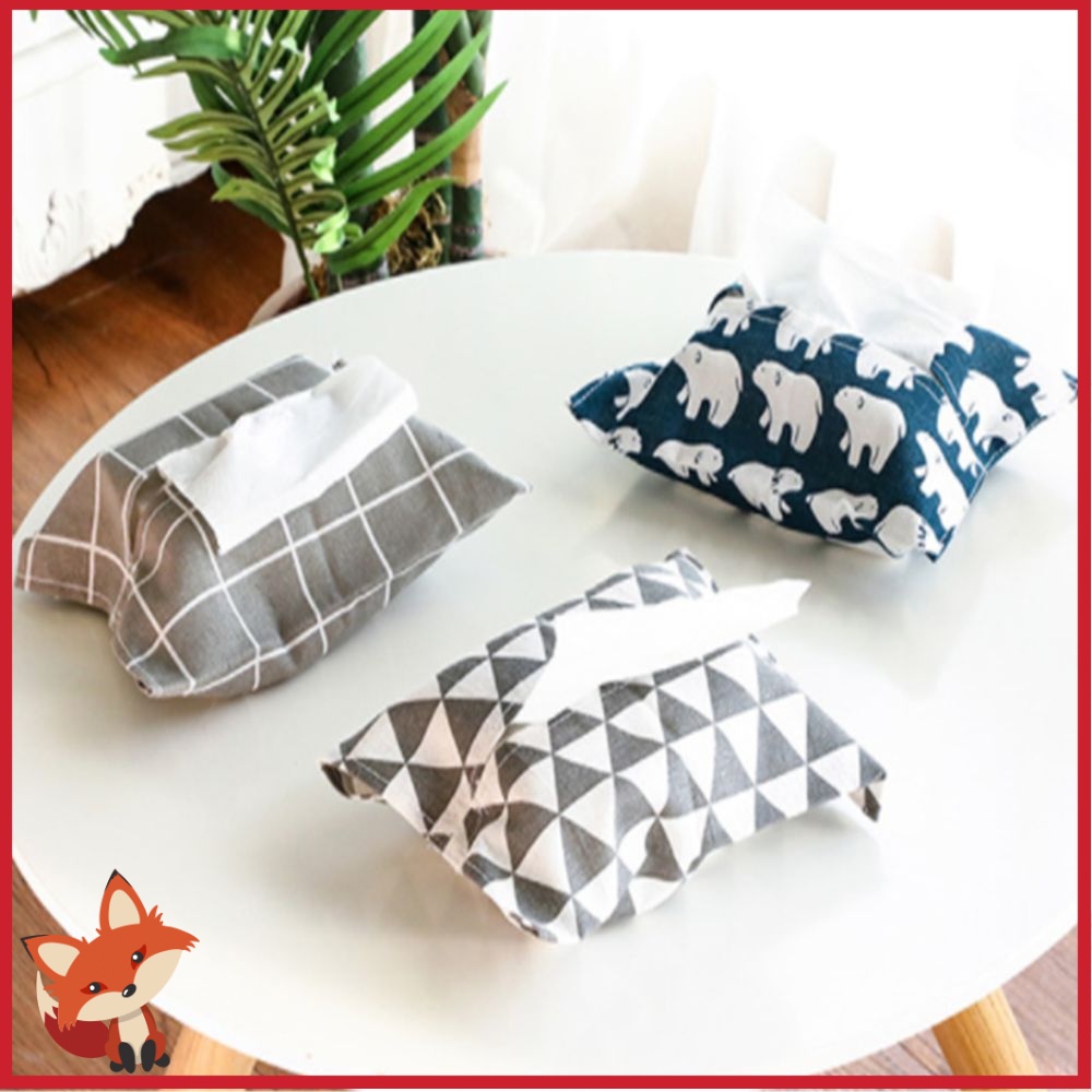 Hộp Đựng Khăn Giấy Bằng Vải Lanh Cotton Phong Cách Bắc Âu Sáng Tạo Cho Phòng Ngủ/Phòng Khách