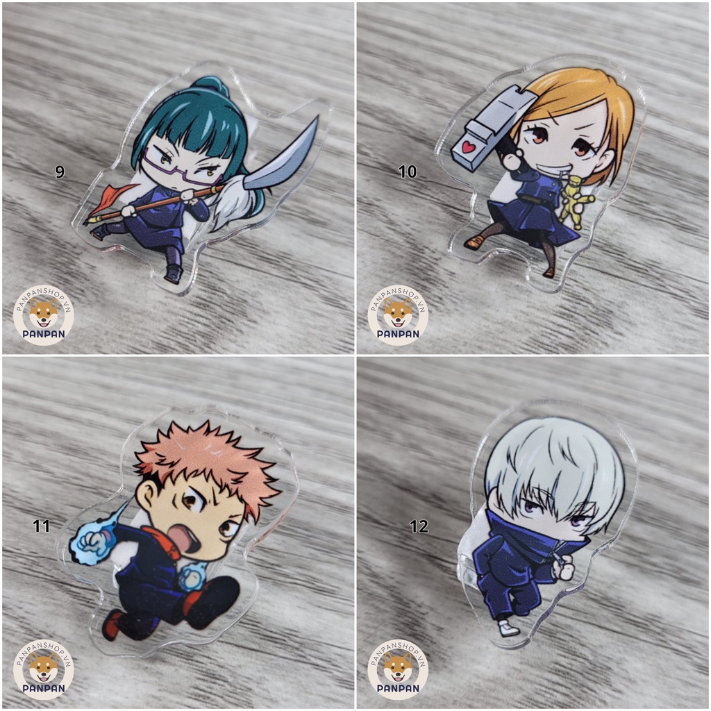 Pin kẹp giấy acrylic anime Jujutsu nhiều mẫu trong suốt (4CM)