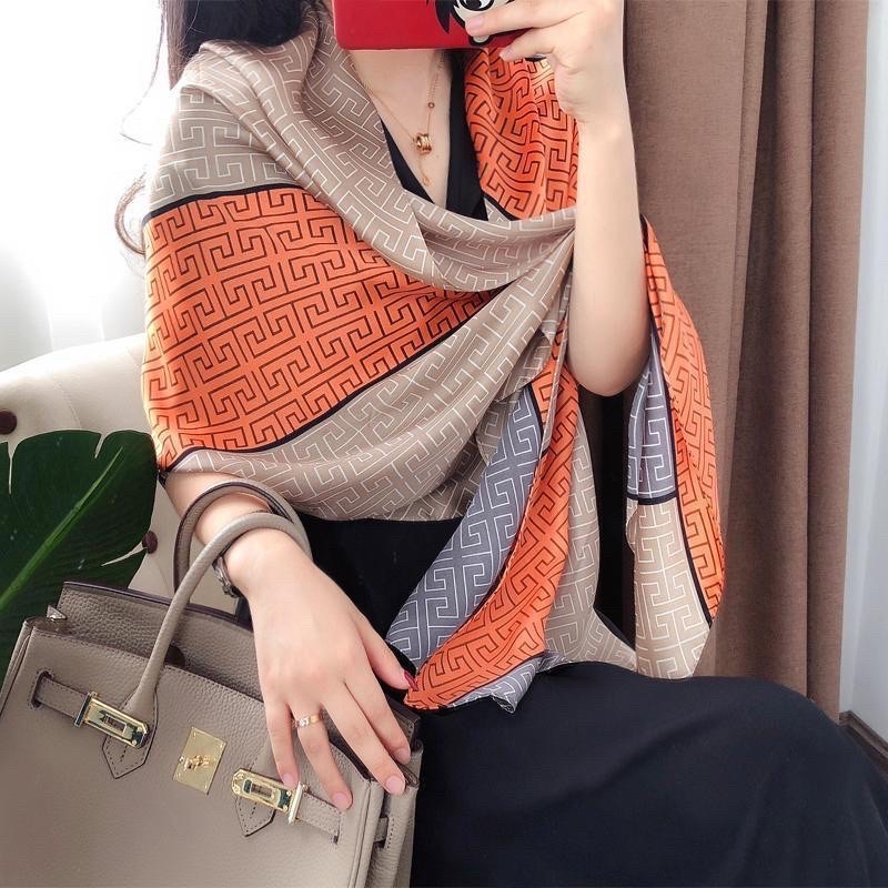 Khăn choàng lụa dài mã K32- Khăn lụa satin nữ thời trang dáng dài 90x180 quàng cổ làm áo