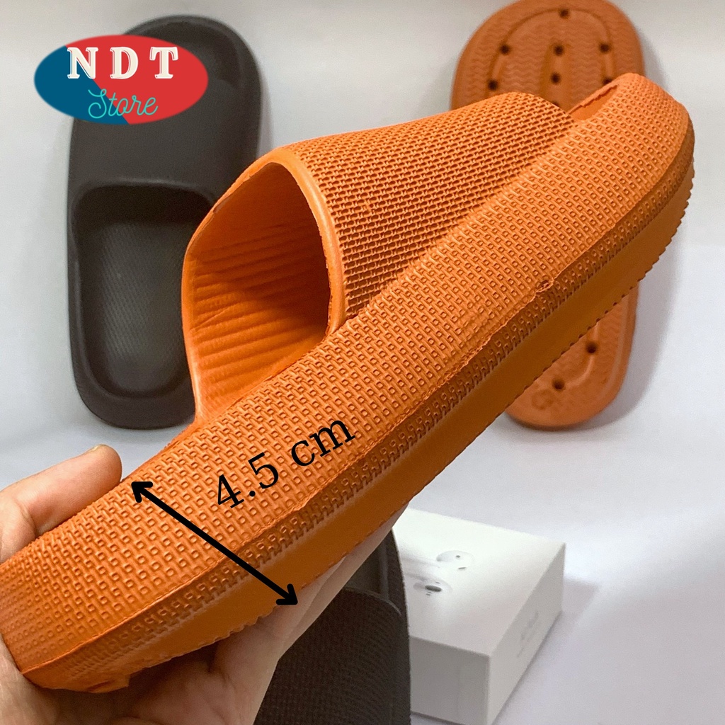Dép Quai Ngang,Bánh Mì thông hơi Nam,Nữ ulzzang độn đế 4 cm đúc nguyên khối, siêu nhẹ, siêu êm, chống trượt