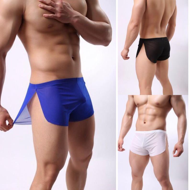 Quần lót nam boxer cao cấp chất liệu thun lưới, Quần sịp nam boxer thun mát phối lưới co dãn 4 chiều - 717