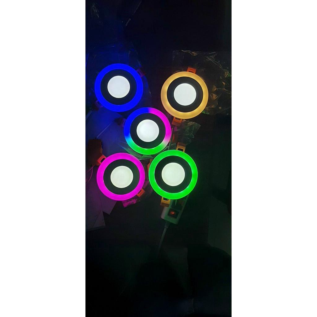 Đèn LED ÂM TRẦN VIỀN MÀU,Led âm trần siêu mỏng 3 chế độ 3W+3W