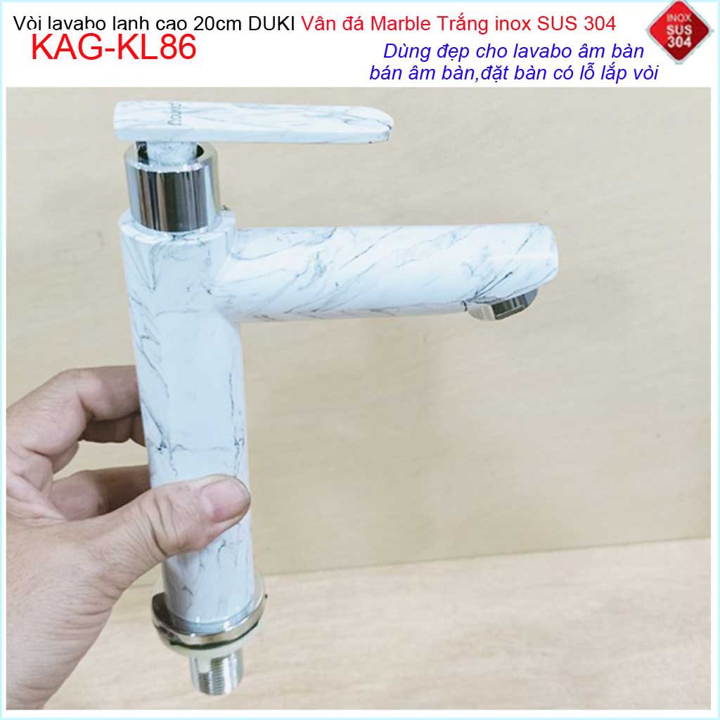 Vòi lavabo vân đá marble Duki KAG-KL86, vòi lavabo lạnh marble thủ công cao cấp cao 20cm